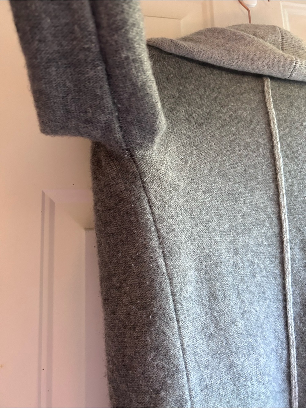 Babaton Gray Wool Cashmere Long Open Cardigan Sweater Pockets - Picture 7 of 16